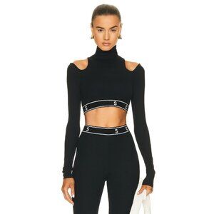 Shoreditch Ski Club Penn Crop Top in Black